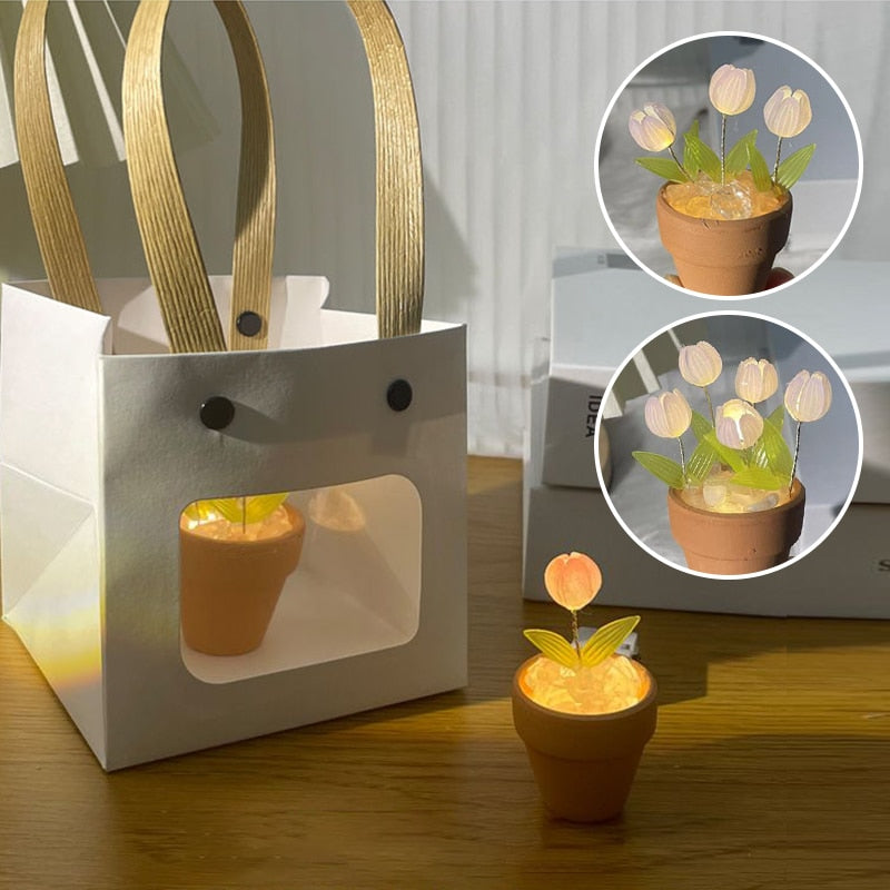 Creative DIY Rose Glow Night Lamp Decor - Image 3