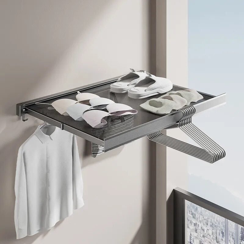 Retractable Laundry Organizer Net Rack - Image 0