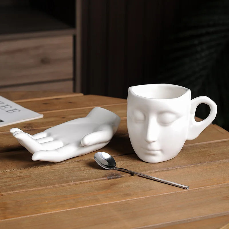 Quiet Mind Artistic Ceramic Face Mug