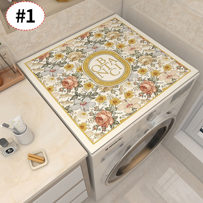 Retro Floral Washing Machine Cover Drainer Mat - Image 5