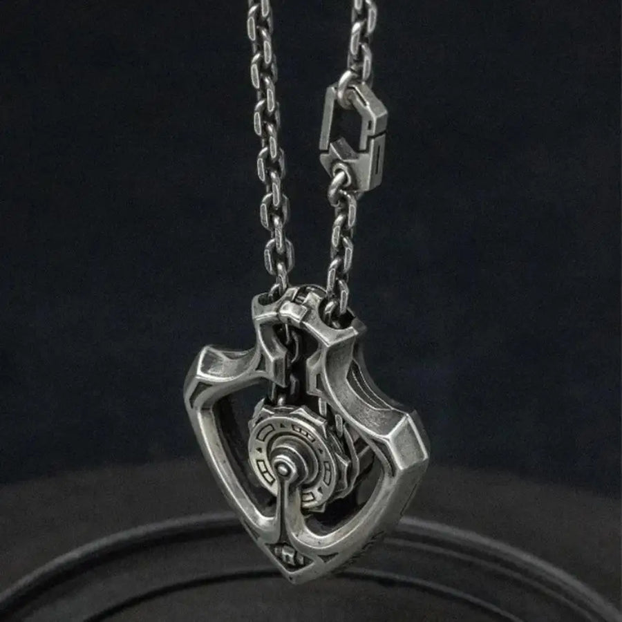 Mechanical Rotating Gear Vintage Necklace - Image 1
