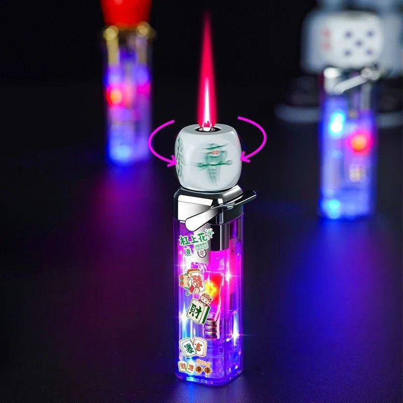 Rotating Dice Head LED Jet Flame Lighter - Image 2