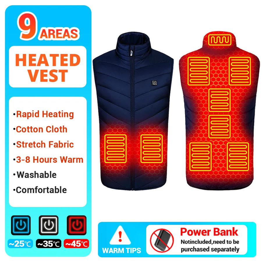 Hooded Heated Winter Camping Jacket - Image 15