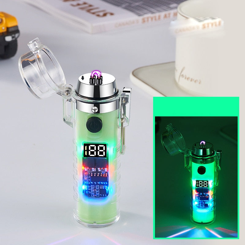 Windproof Double Arc Transparent Flashlight Lighter - Image 3