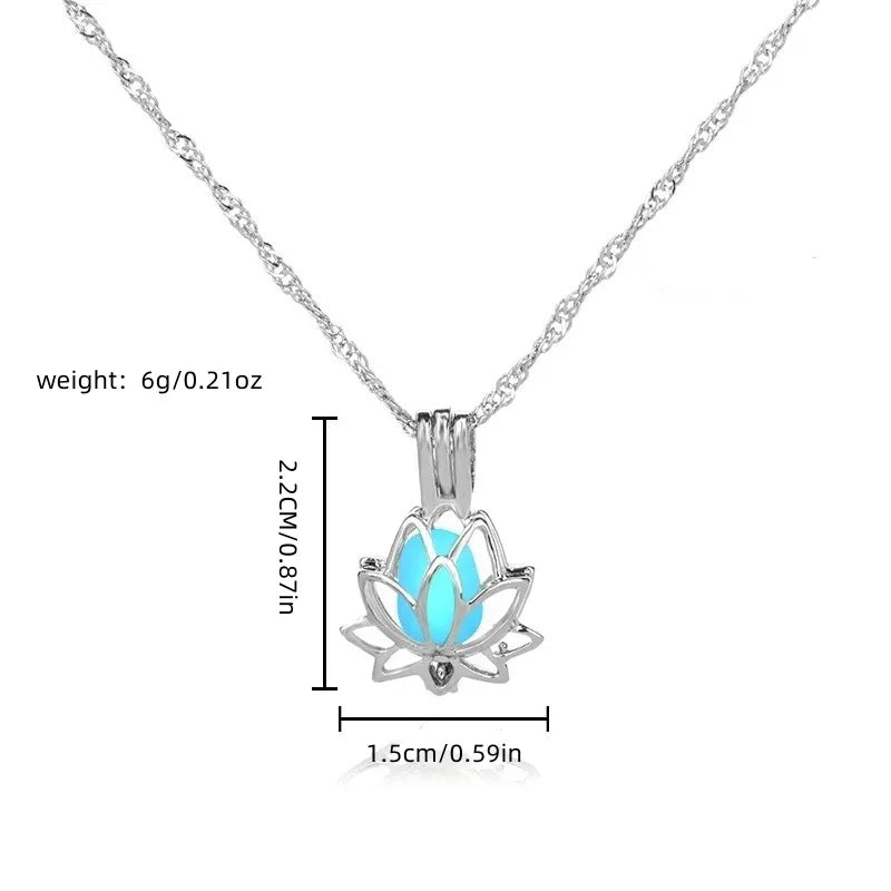 Mystic Moon Glow Lotus Necklace - Image 5