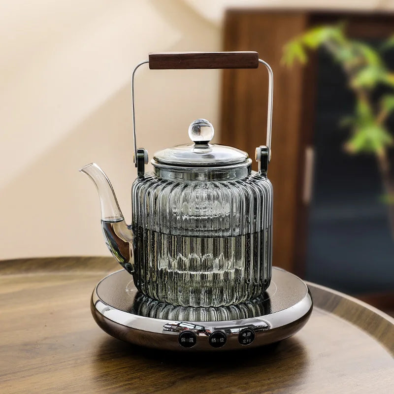 Clear Glass Electric Teapot Set - Image 3
