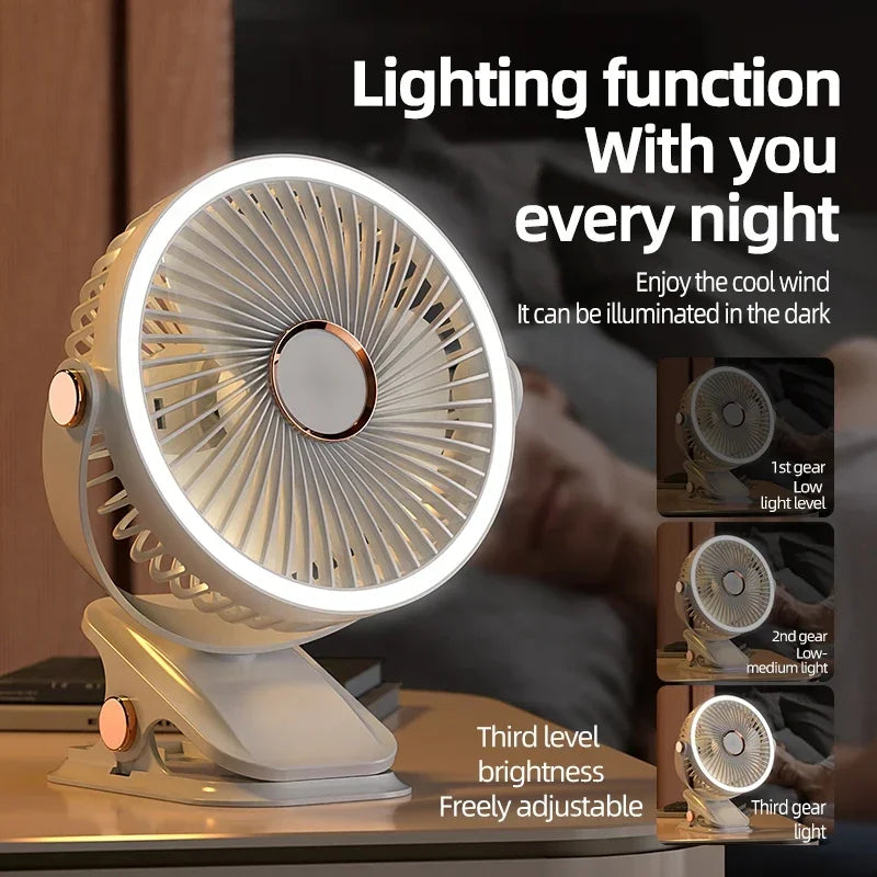 Multi-Angle Outdoor Clip-On Rechargeable Cooling Fan - Image 1