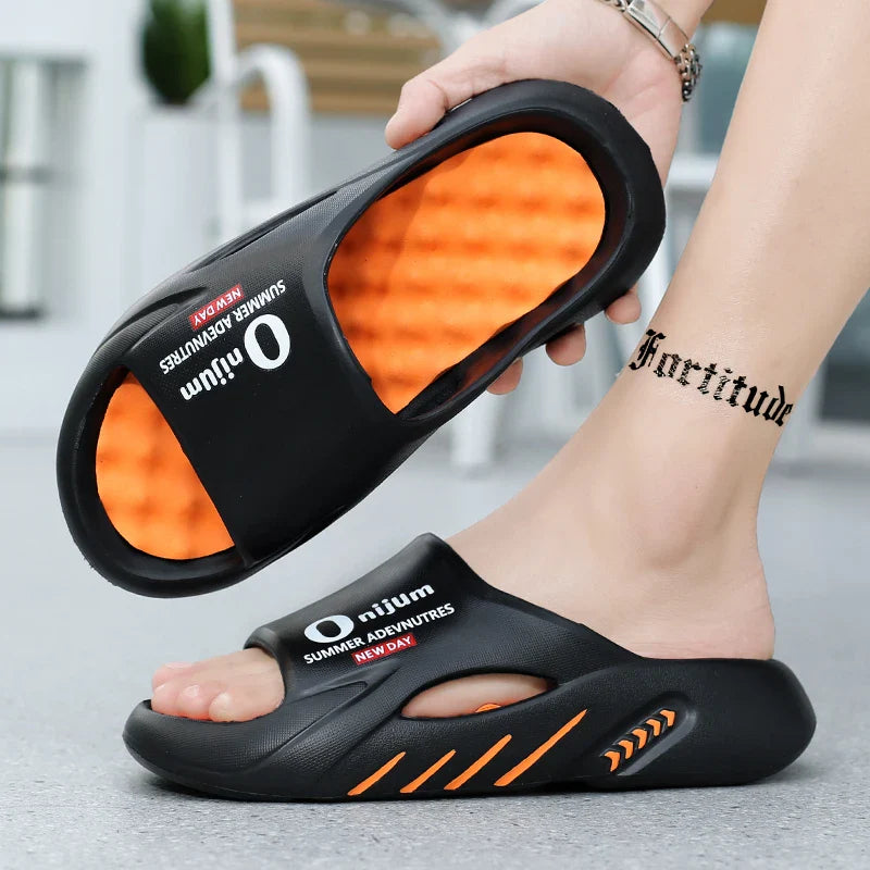 Orange Fire Casual Beach Massager Slippers - Image 3