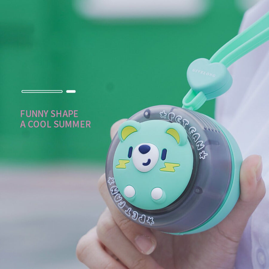 Cartoon Animal Mini Kids Neck Fan - Image 1