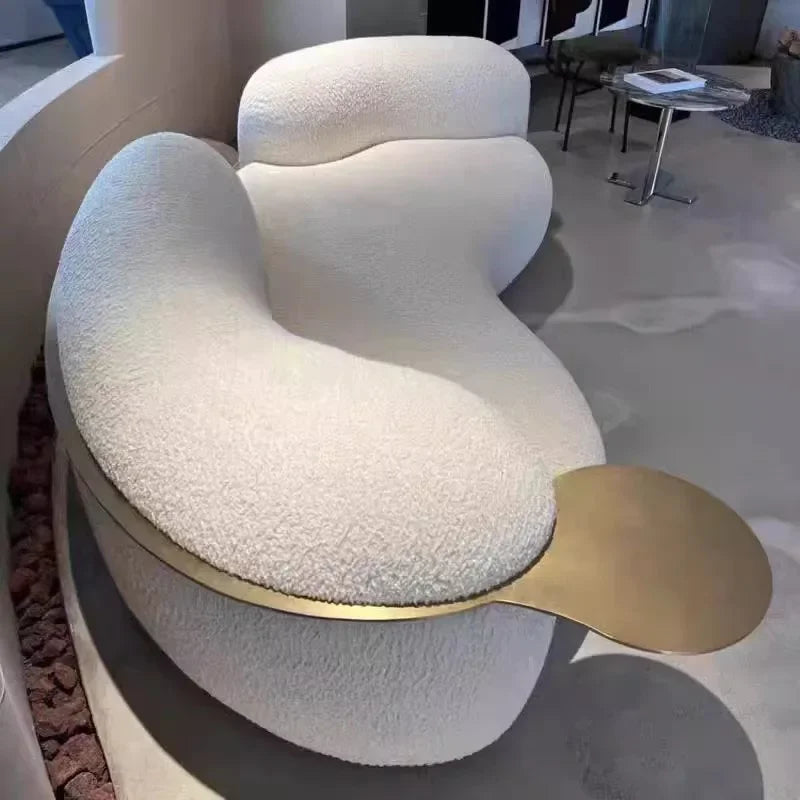 Nordic Style Sculptural Curved Artistic Lounge Sofa - Image 1
