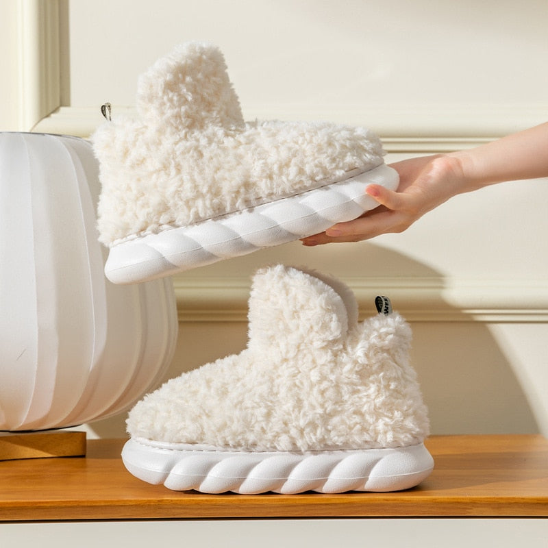 Fluffy Cozy Woman Warm Home Boots - Image 4