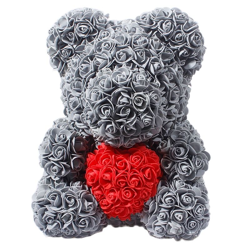 Artificial Rose Flowers Teddy Bear - Image 9