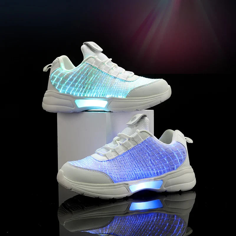 Luminous Comfortable Rechargeable Fiber Optic Sneakers - Image 2