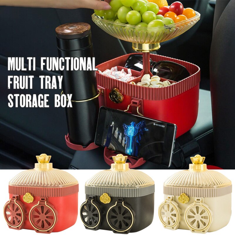 Travel Tray Portable Car Armrest Cup Holder Storage Box - Image 3