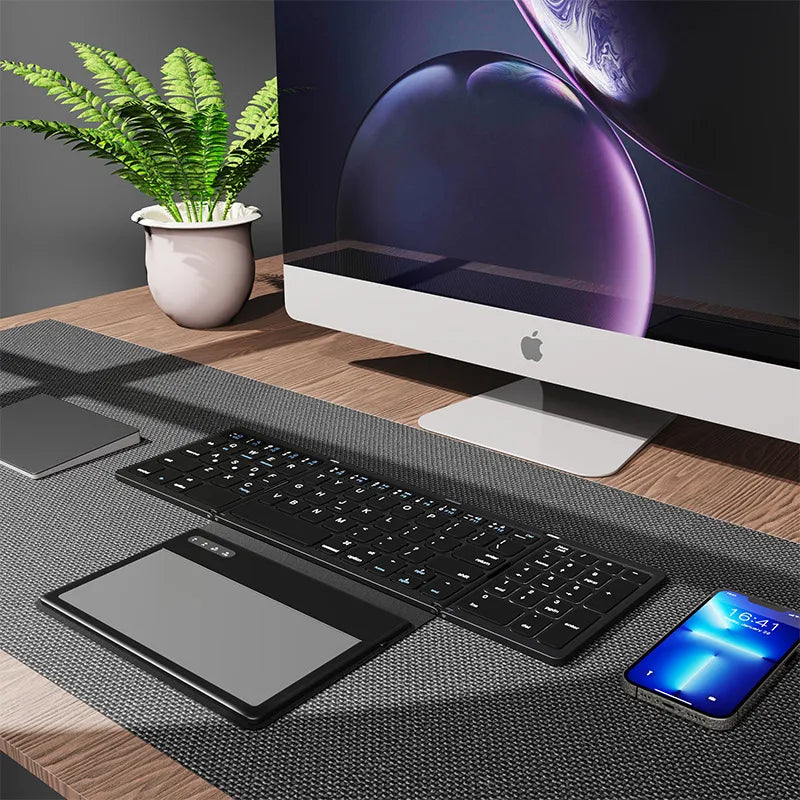 Foldable Mini Wireless Touchpad Keyboard - Image 1