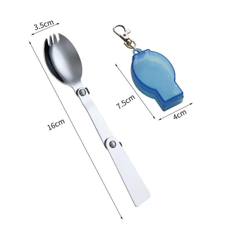 Foldable Stainless Steel Travel Spoon Fork Set - Image 9