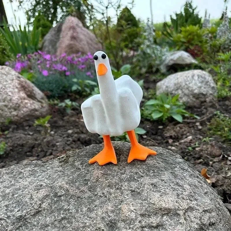 Middle Finger Resin Duck Decor - Image 1
