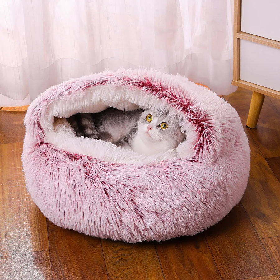 Snuggle Nest Plush Covered Pet Bed - Image 1