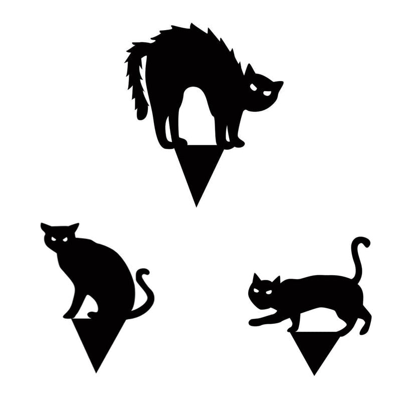 3Pcs Black Cat Garden Ornaments - Image 2