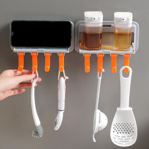 Wall-Mounted Phone Holder Kitchen Organizer Rack - Image 0