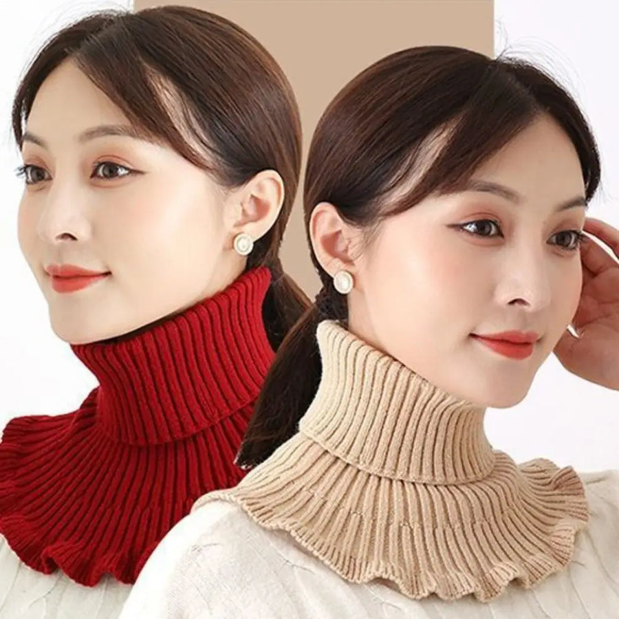 Cozy Knit Detachable Turtleneck Collar Scarf - Image 1