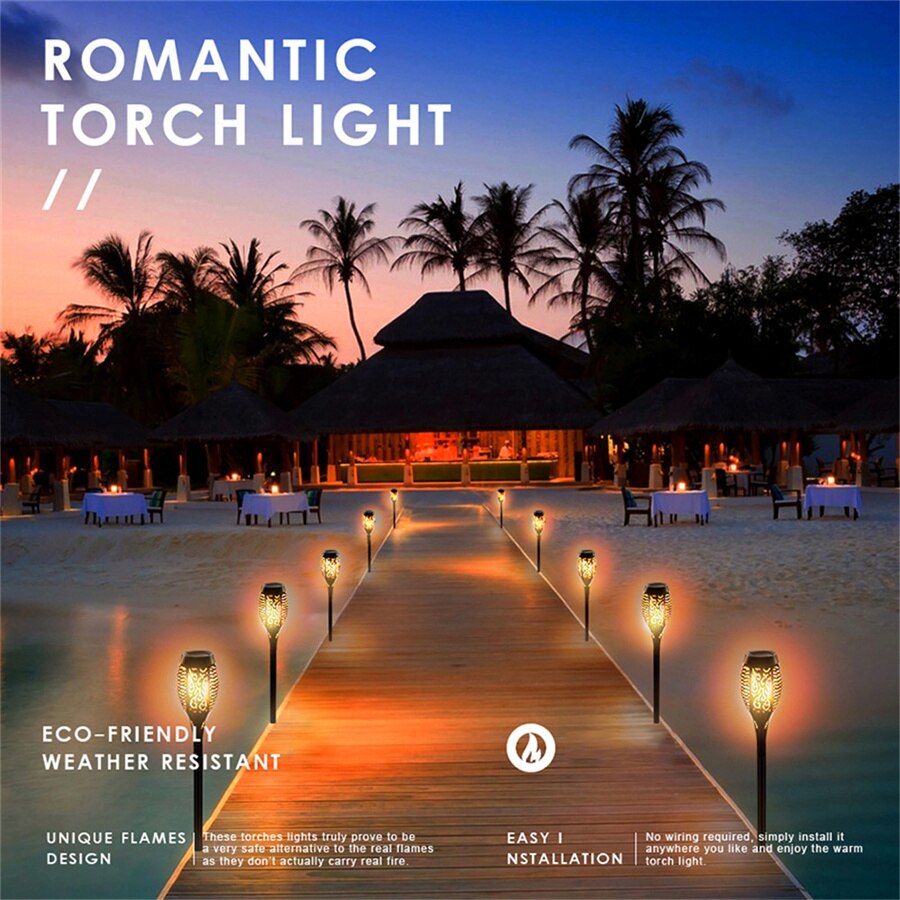 Outdoor LED Solar Artificial Flame Lamp - Image 5
