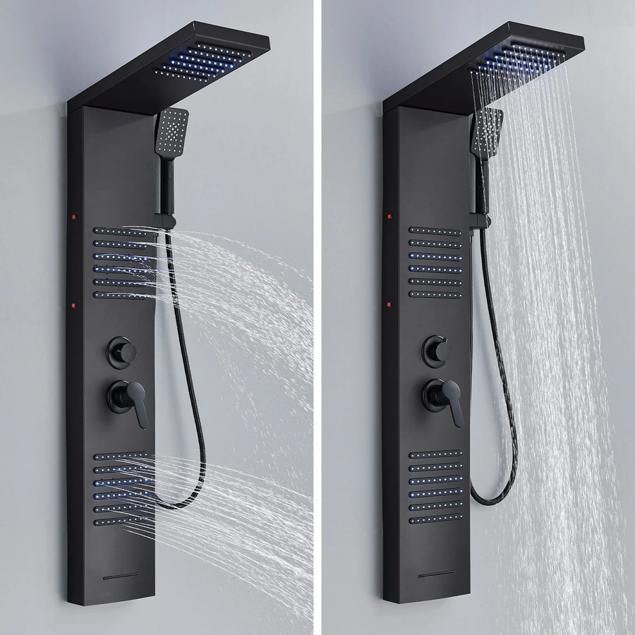 Rainfall Multi-Jet Panel Adjustable Pressure Shower Set - Image 2