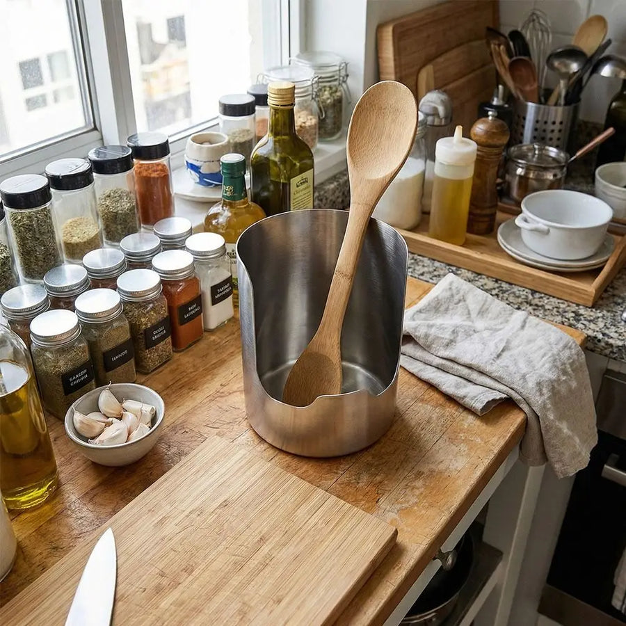 Spoon Dock Stainless Steel Utensil Rest Holder