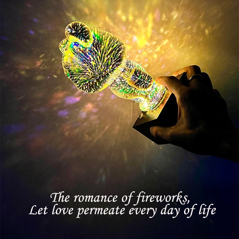 LED Bear Fireworks Night Lamp - Image 5