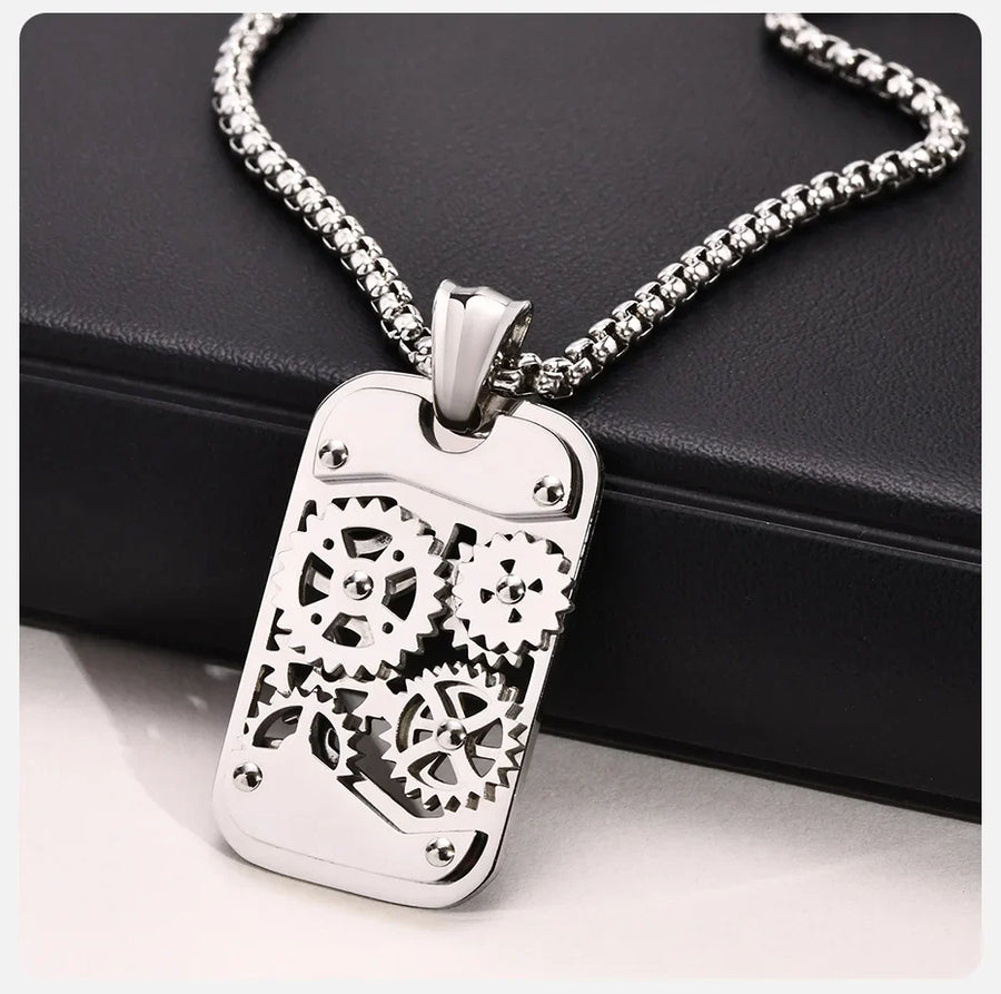 Mechanical Gear Spinner Bold Necklace - Image 1