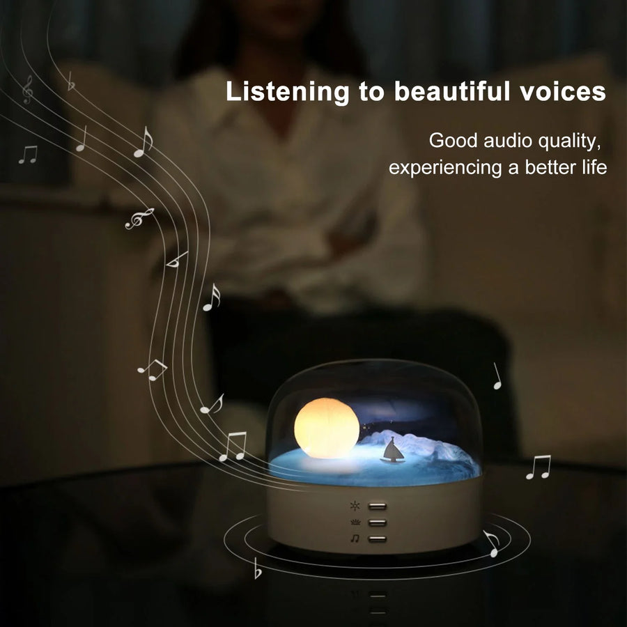 3D Mysterious Moon LED Night Light Speaker - Image 6