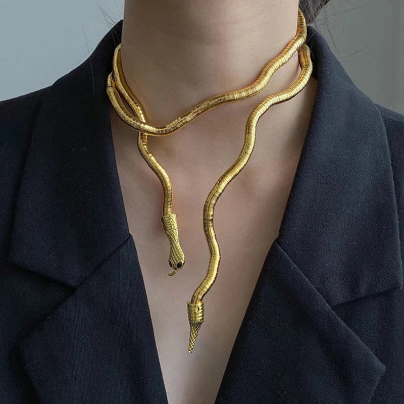 Snake Wrap Bold Dual Necklace - Image 0