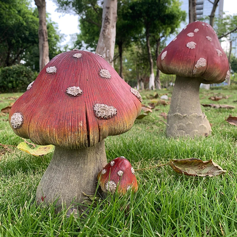 Outdoor Fairy Mushroom Resin Garden Decor - Image 0