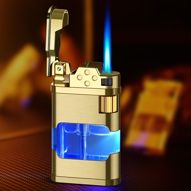 Blue Flame Metal Windproof Gas Lighter - Image 2