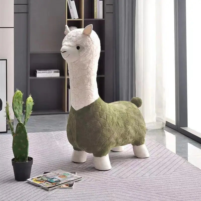 Fluffy Lama Door Entryway Decor Stool - Image 9
