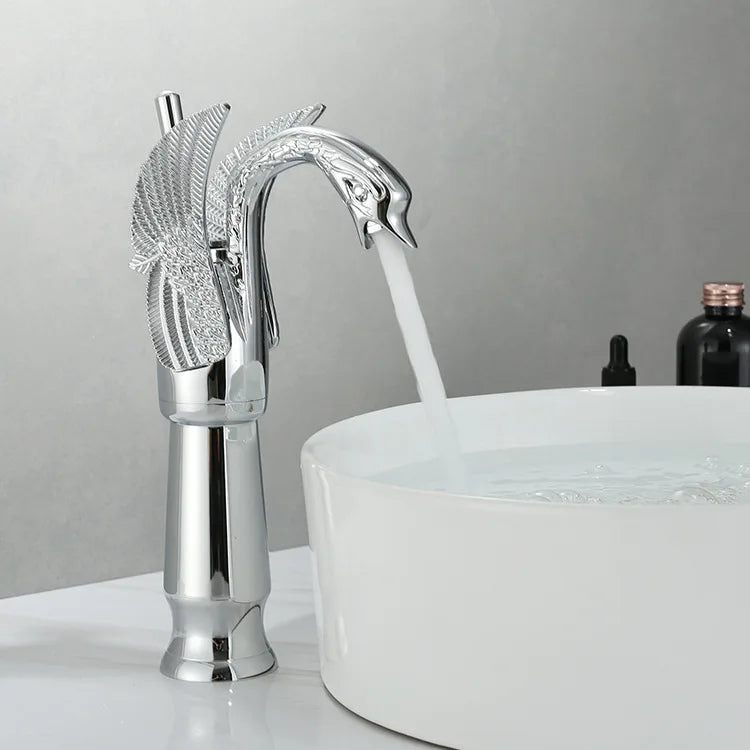 Swan Single Handle Golden Basin Faucet - Image 1