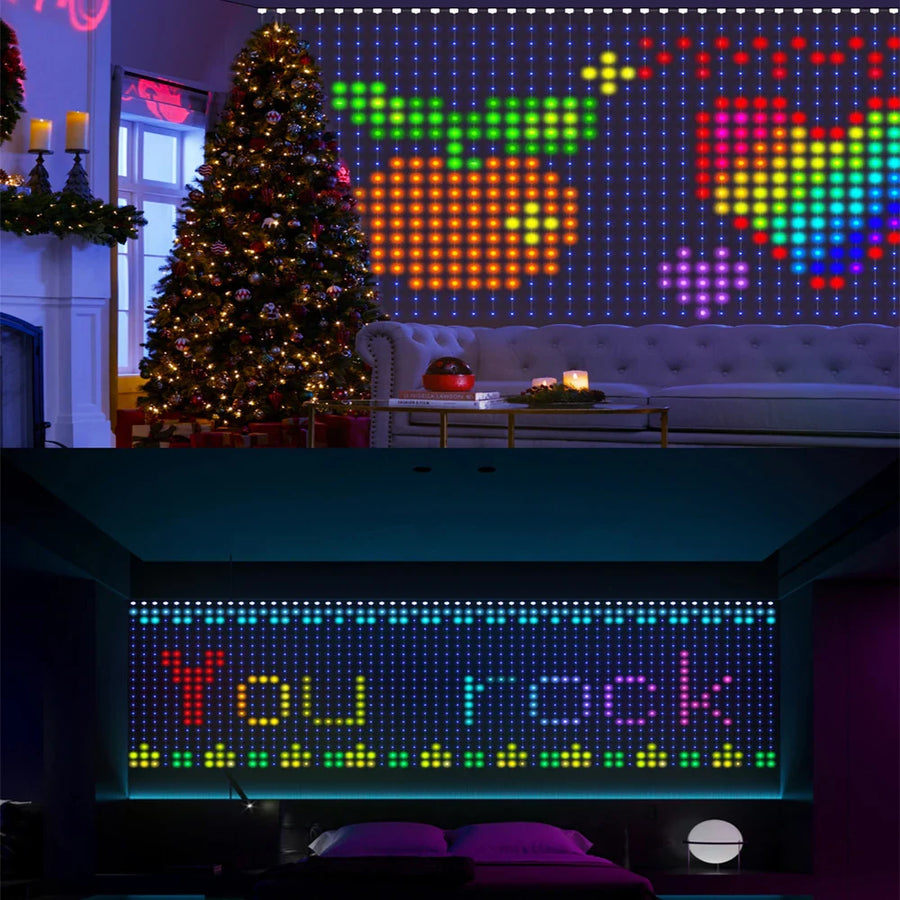 Musical RGB Curtain Garland LED Window Lights - Image 1