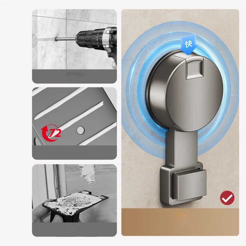 No-Drill Suction Powered Corner Bathroom Organizer - Image 2
