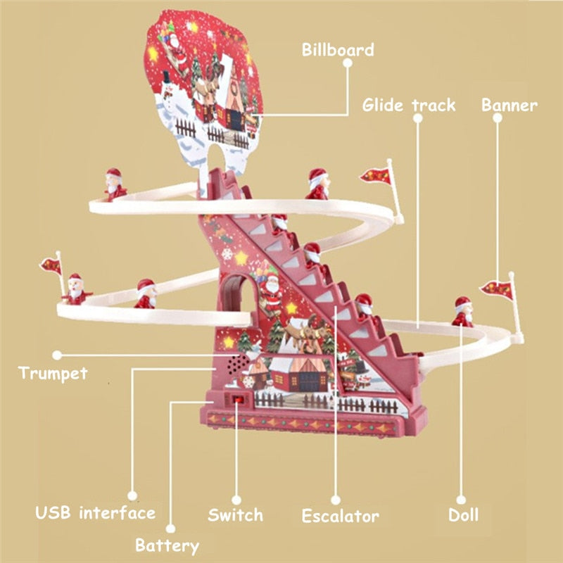 Climbing Santa Claus Race Track Toy Set - Image 1