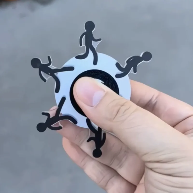 Running Stickman Optical Illusion Fidget Spinner - Image 2