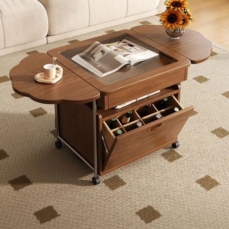 Minimalist Scandinavian Multi-Use Organizer Folding Coffee Table - Image 1