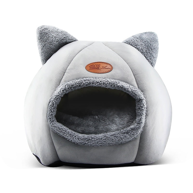 Fluffy Cave Cozy Indoor Cat Bed - Image 1