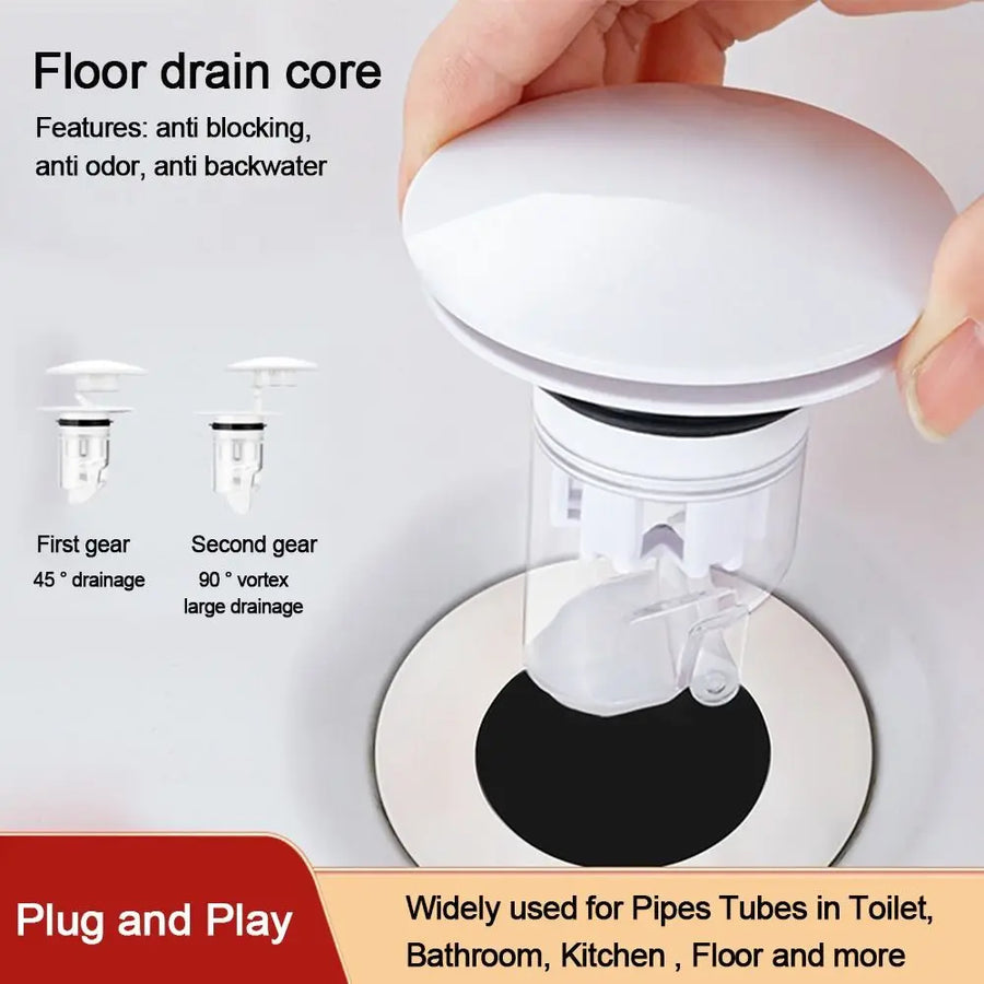Pop-Up Universal Anti-Odor No Bug Bathroom Sink Strainer - Image 1