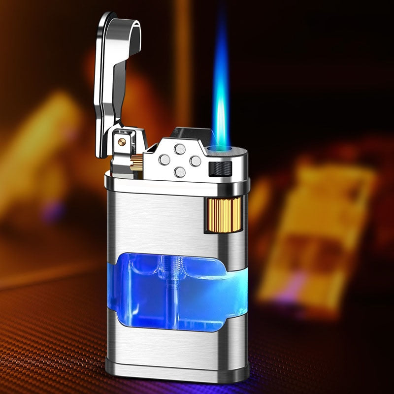 Blue Flame Metal Windproof Gas Lighter - Image 4