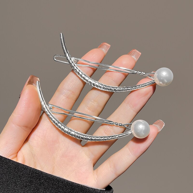 Korean Style Elegant Pearl Hair Clip - Image 2
