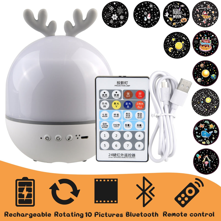 Rotating Deer Music Star Projector Night Lamp - Image 7