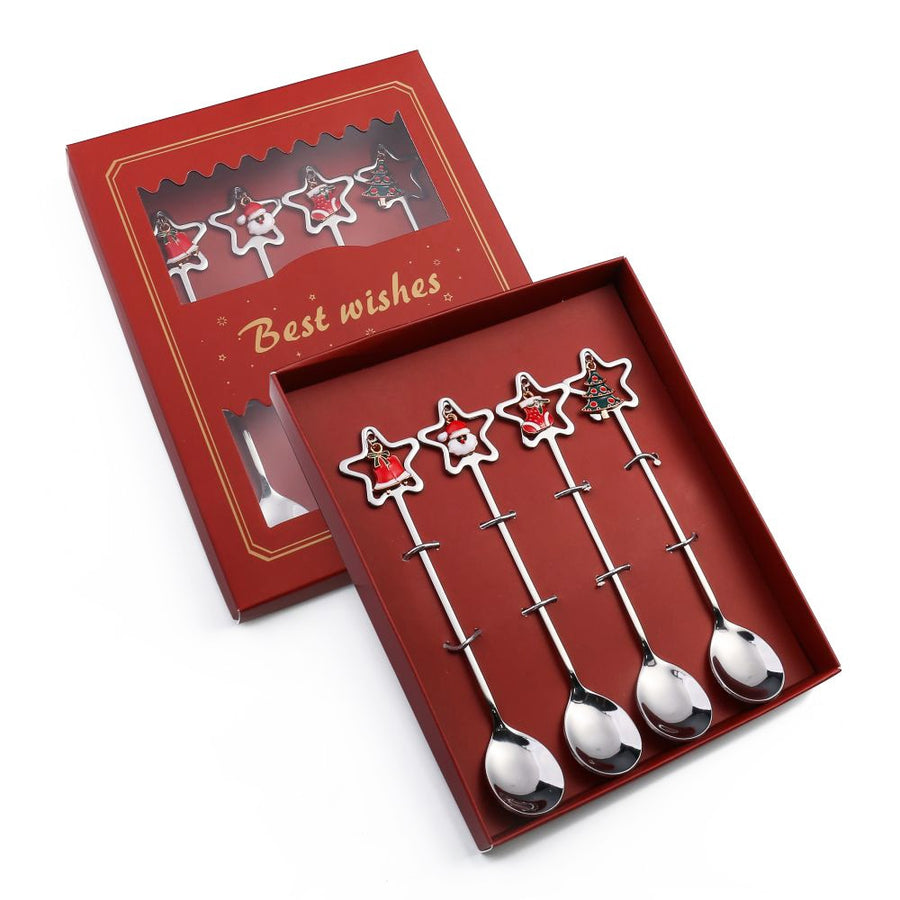 4Pcs Christmas Best Wishes Tableware Set - Image 7