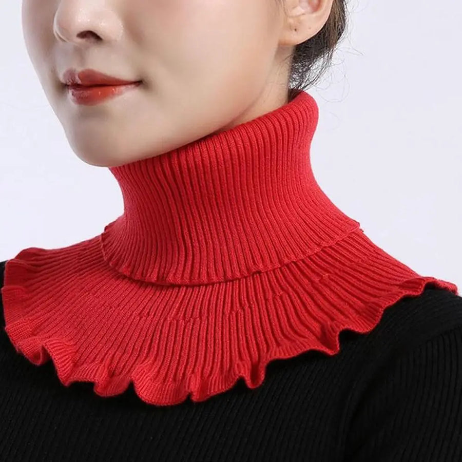 Cozy Knit Detachable Turtleneck Collar Scarf - Image 4