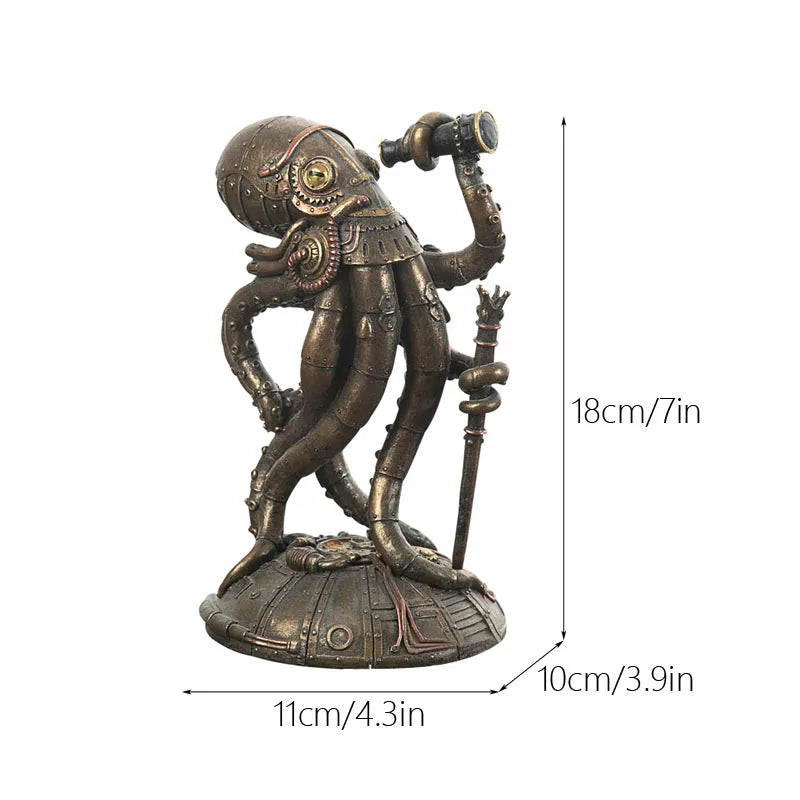 Steampunk Octopus Mechanical Traveler Figurines Home Decors - Image 5