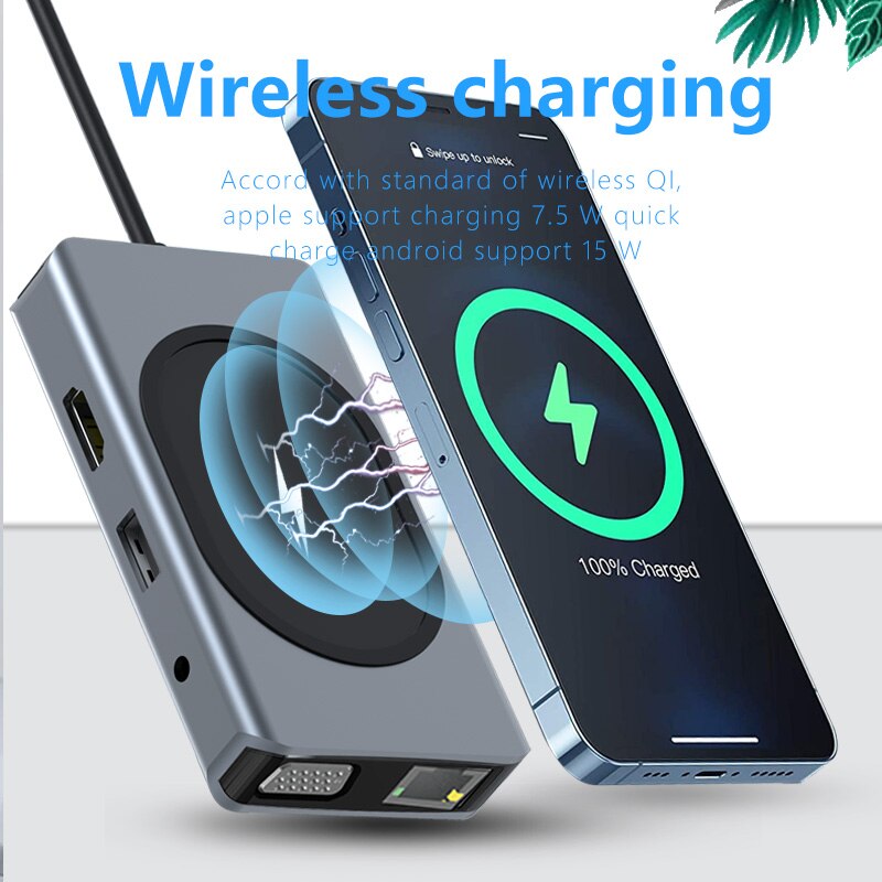 USB Type C Adapter For MacBook Pro with Wireless Charger - Image 10